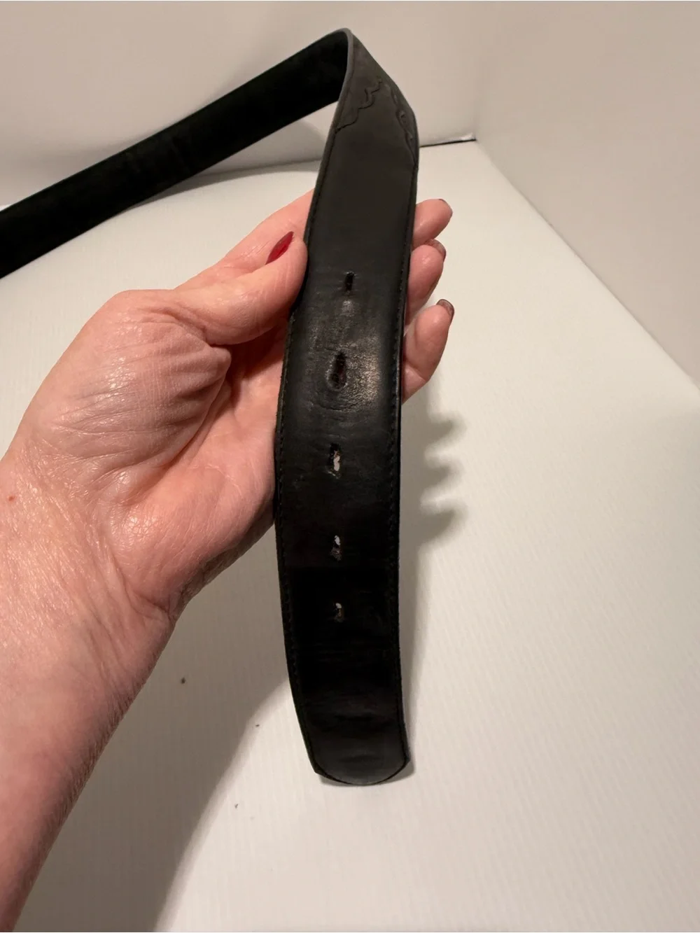 Vintage Silver Creek Classics Black Leather Western Belt Strap Size 40